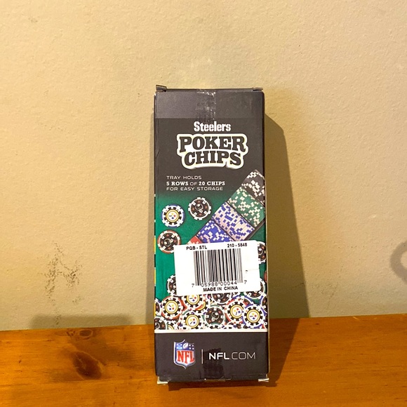 NFL Licensed Pittsburgh Steelers Poker Chips 100 chips casino style tray & 11.5g - Picture 3 of 6